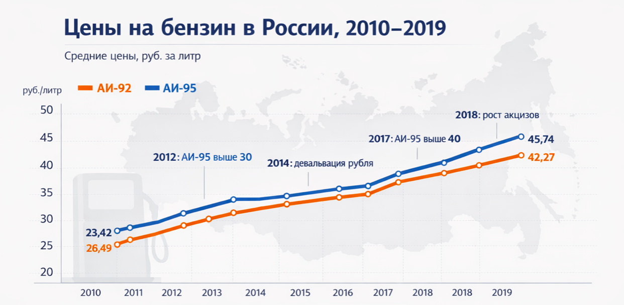 Фото От 7 до 190 рублей: как менялись цены на бензин в России за последние 26 лет 3 - Сиб.ФМ Фото От 7 до 190 рублей: как менялись цены на бензин в России за последние 26 лет 3